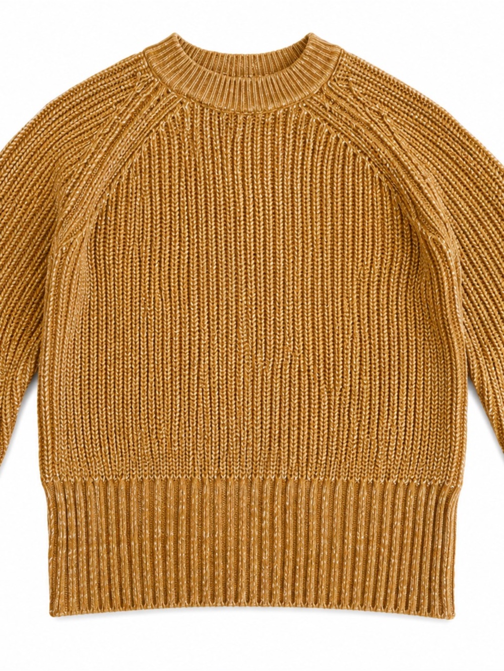Women's Ribbed Crewneck Sweater in Mustard